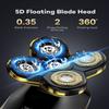 ATEEN Head Shavers for Bald Men, Electric Razor with 5D Floating Razor Head,Wet and Dry Electric Razor,Cordless 4 in 1 Hair Clippers for Bald Men (Gold) view 4