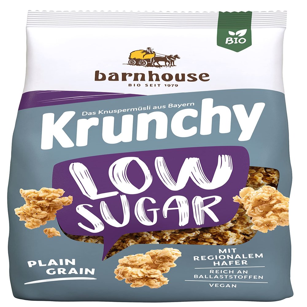 Organic low sugar krunchy oatmeal muesli 375 g (Oats)