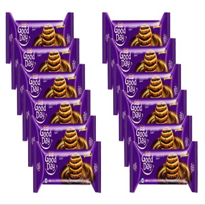 Britannia Choco Chips Cookies 120g (Pack of 12) - Crunchy & Delicious Biscuits A Perfect Combination of Chocolate and Cookies - Worlds Finest Chocolate - Cracker Cookies Snacks for Kids