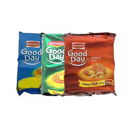 Britannia Good Day Butter, Cashew and Pista Badam Cookies Combo Pack (648g) Each  Melt-In-Mouth Loaded with Butter, Cashew and Pista Badam Nuts - Cracker Cookies Snacks for Kids