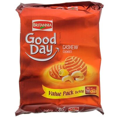 Britannia Good Day Cashew Cookies (648g) (Pack of 1)  Melt-In-Mouth Cookies Loaded with Cashew Nuts and Butter - Cracker Cookies Snacks for Kids