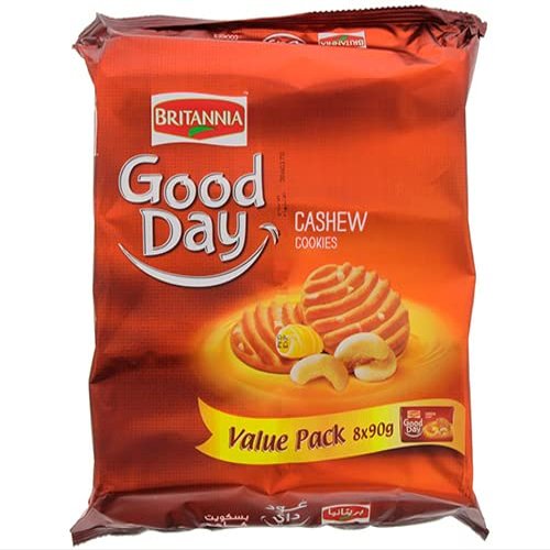 Britannia Good Day Cashew Cookies (648g) (Pack of 1)  Melt-In-Mouth Cookies Loaded with Cashew Nuts and Butter - Cracker Cookies Snacks for Kids