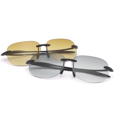 2 Pairs Rimless Bifocal Reading Sunglasses UV400 Protection Sports Outdoor Unisex Sun Readers Blue Light Blocking Glasses for Men Women Driving Safety Eyeglasses Tinted Lens Shades Eyewear 1.5
