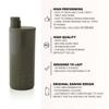 Design Letters SPORTS Leak-proof Water Bottle Olive (500 ml) | Use as gym bottle, smoothie bottle | Includes Shaker ball for mixing energy drinks | BPA & BPS-Free | Dishwasher & Microwave safe view 3