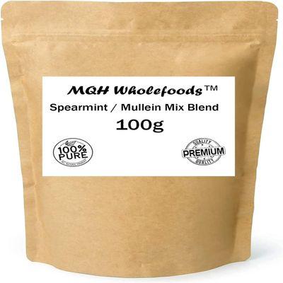 MQH Wholefoods Herbal Tea Single or Mixed Blends Teas Decaf Premium Quality! 50+ VarietiesFREE P&P (100g Spearmint/Mullein Mix Leaf)