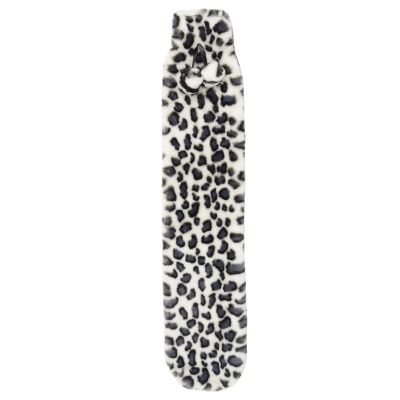 Hodge and Hodge Extra Long Hot Water Bottle Faux Fur Cover Pom Poms 72cm (Snow Leopard)