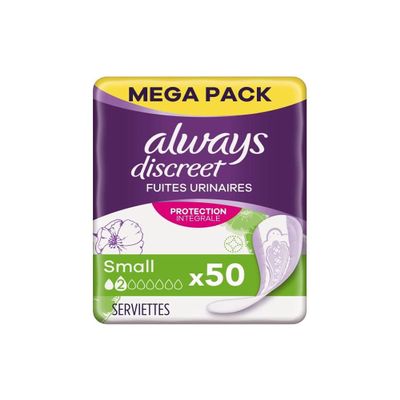 ALWAYS Discreet Incontinence 50 Pads Small (Pack of 1)