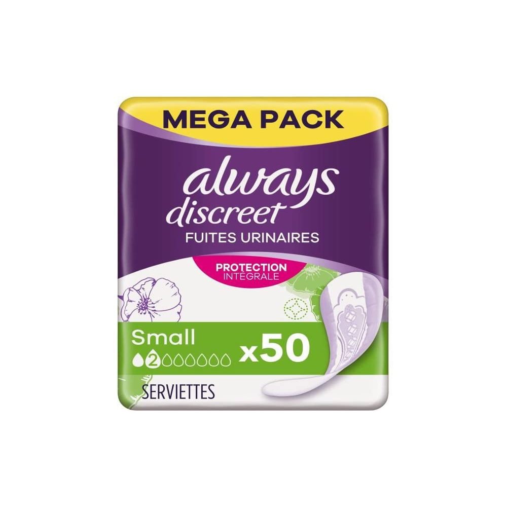 ALWAYS Discreet Incontinence 50 Pads Small (Pack of 1)