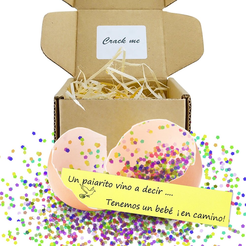 1DFAUL Sorpresa Anuncios de embarazo con huevo, Divertidos anuncios para bebs, Ideas para Regalos, huevos de codorniz perfectos para Abuelos, Futuro pap o Amigos