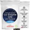 CoQ10 Supplement 120mg + Vitamin B1 | 90 Softegel Capsules | Heart Health & Powerful Antioxidant | Naturally Fermented CoEnzyme Q10 | UK Made - Just Vitamins view 1