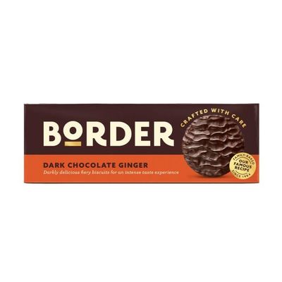 Border Biscuits Dark Chocolate Gingers 150G, Box of 14 Packs of Biscuits