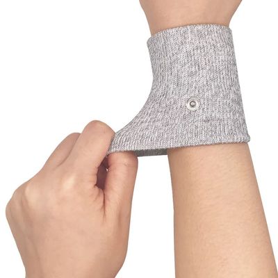 Zyxdk 3 Pairs Silver Fiber Electrode Conductive Wristband Compatible with Most Machine Units for Joint Pain, Arthritis, Sports Injuries (Color : Gray)