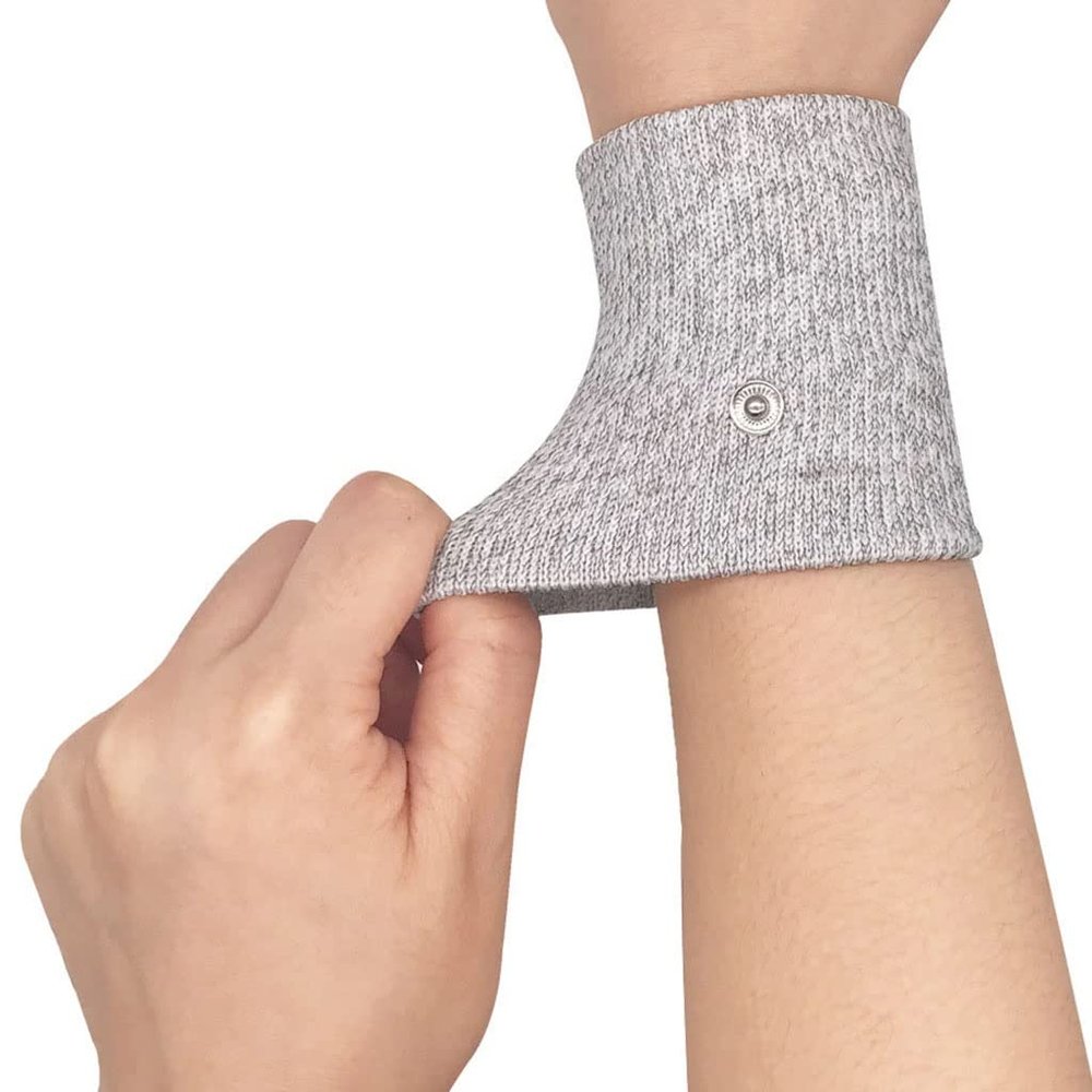 Zyxdk 3 Pairs Silver Fiber Electrode Conductive Wristband Compatible with Most Machine Units for Joint Pain, Arthritis, Sports Injuries (Color : Gray)