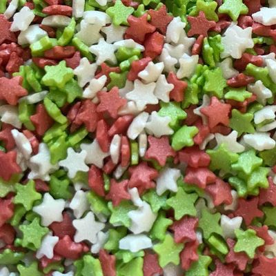 TRTO 50 Gram Xmas Party Cupcake Sprinkles Edible Mini Glimmer Stars Cake Toppers Decorations Birthday With Attractive Looks