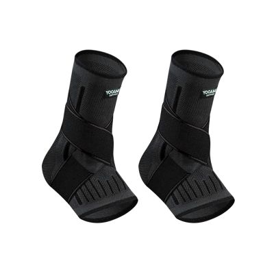 LQSCJS 2 Pack Ankle Brace for Weak Ankles, Adjustable Compression Ankle Support for Men Women Achilles Tendon Support, Stabilize Ligaments, Plantar Fasciiti, Eases Pain Sprained Ankle Pain, Black