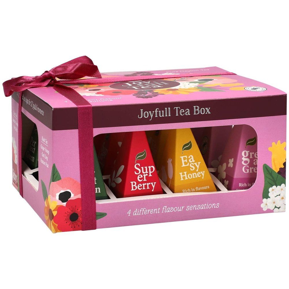 Tea Gift Set  12 Tea Bags, 4 Flavours, Earl Grey Tea Bags, Green Tea, Super Berry, Earl Grey & Black Tea Tea Bags Individually Wrapped, Fruit Tea, Stocking Filler, Gifts For Women, Men & Tea Lovers