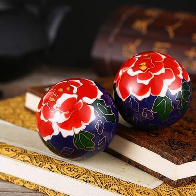 KISOARTWQ Stress balls for adults Baoding Balls Chinese Exercise Balls Chinese Health Balls 2Pcs - Diameter 50Mm Chinese Tai Chi Blue Pattern Health Balls Baoding Balls Exercise Massage Balls Stres