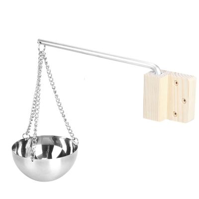 Joyzan Sauna Aroma Bowl, Essential Oil Bowl Cup Stainless Steel Hanging Fragrance Diffuser Container Spa Room Accessories with Swinging Arm Screws for Dry Steam Infrared Wall Mounted Health Care