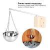 Joyzan Sauna Aroma Bowl, Essential Oil Bowl Cup Stainless Steel Hanging Fragrance Diffuser Container Spa Room Accessories with Swinging Arm Screws for Dry Steam Infrared Wall Mounted Health Care view 4