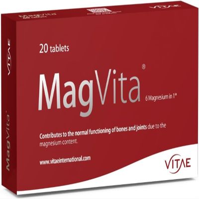 Vitae MagVita - Magnesium, Taurine & B6 - Magnesium Glycerophosphate Magnesium Citrate Magnesium Gluconate Magnesium Lactate Magnesium pidolate Magnesium Oxide-Marine - 20 Tablets