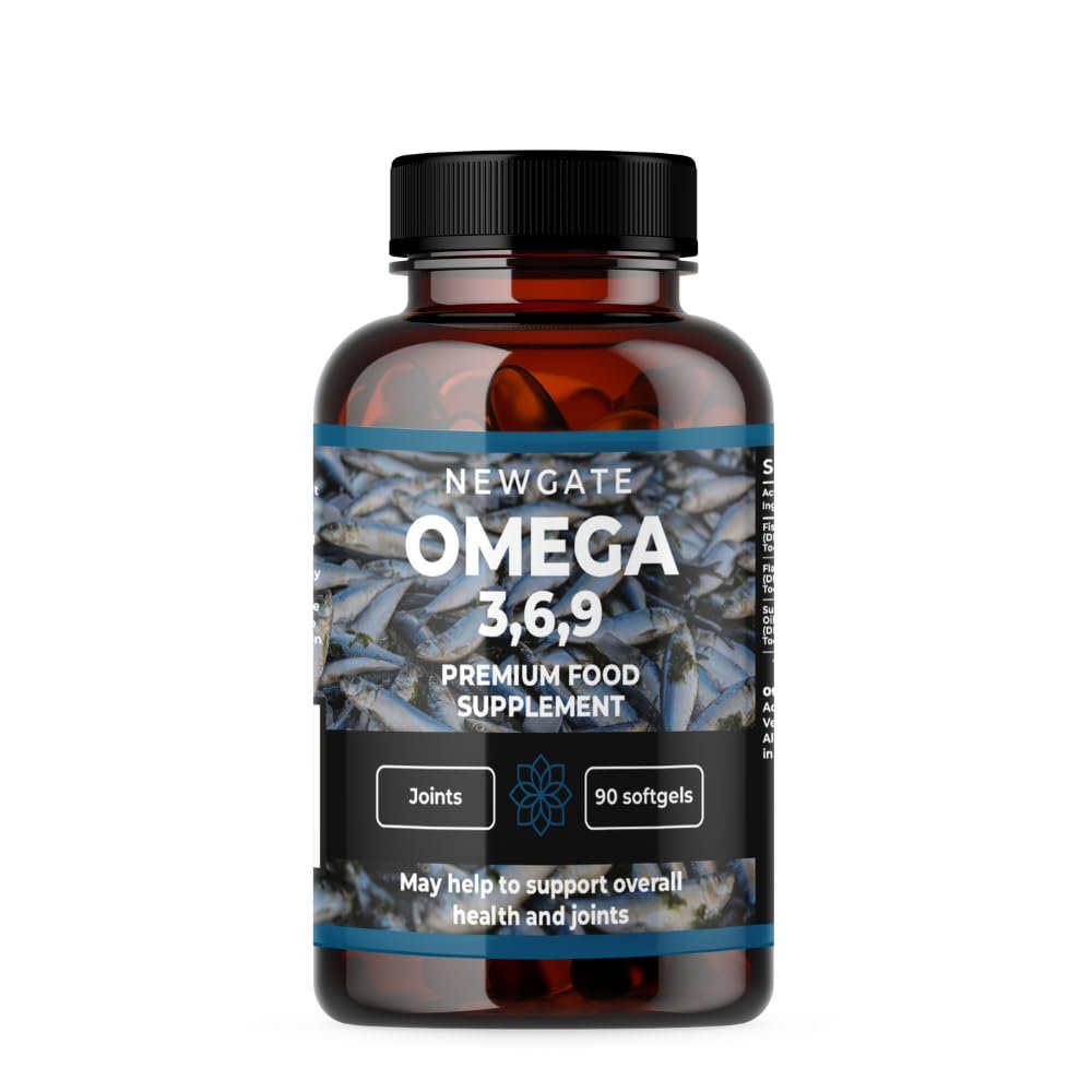 Omega 3 6 9 - Premium Nutritional Supplement - 90 Triple Omega Softgels - Made in The UK