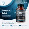 Omega 3 6 9 - Premium Nutritional Supplement - 90 Triple Omega Softgels - Made in The UK view 2