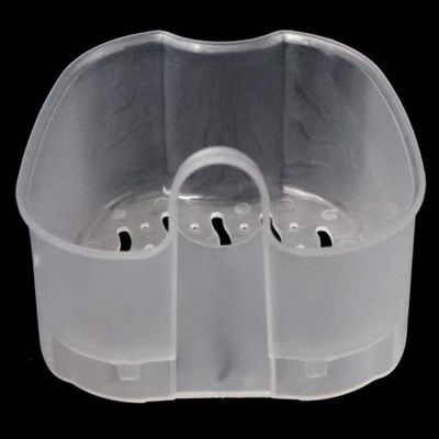 Denture Bath Box Cleaning Teeth Case Dental False Teeth Storage Box with Hanging Net Container Denture Boxs Container