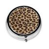 Pill Box Leopard Print Lumbar Pill Case for Purse Cute Small Travel Round Pill Organizer view 1