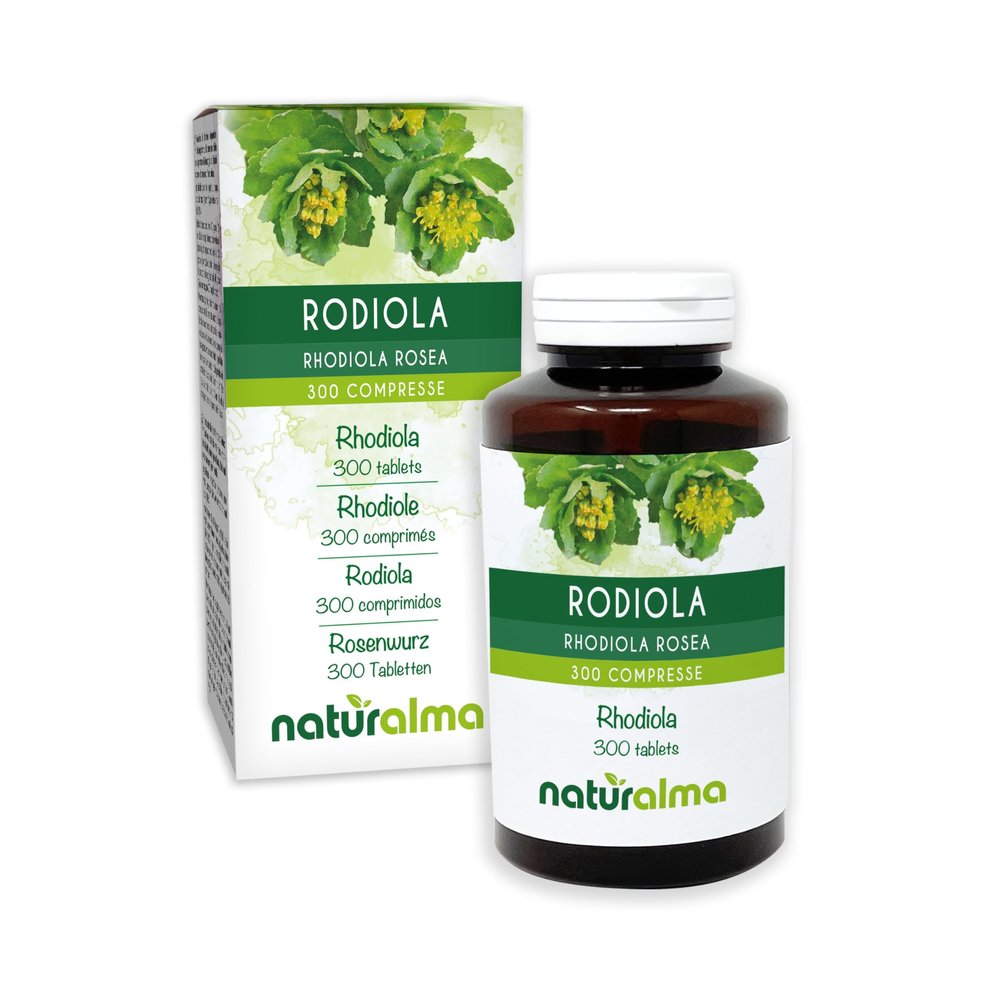 Rhodiola (Rhodiola rosea or Sedum roseum) Roots Naturalma - 150 g - 300 Tablets - Food Supplement - Natural and Vegan