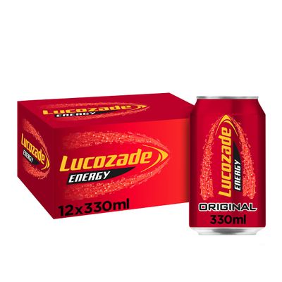 Lucozade Energy 2 x 12 pack 330ml cans Original Flavour