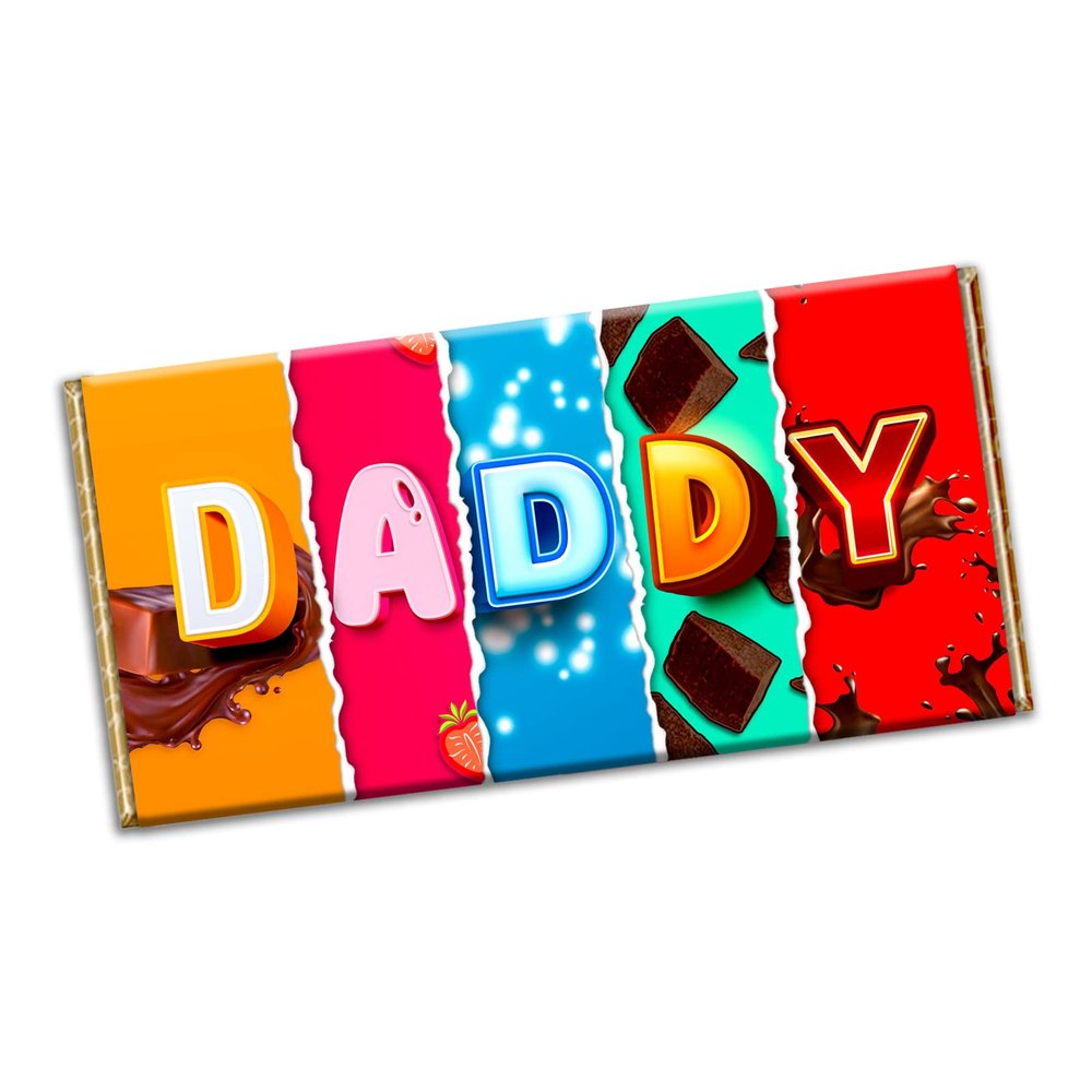 Daddy Chocolate Bar Wrapper Novelty Gift Present For Fathers day Birthday #012 (with chocolate)
