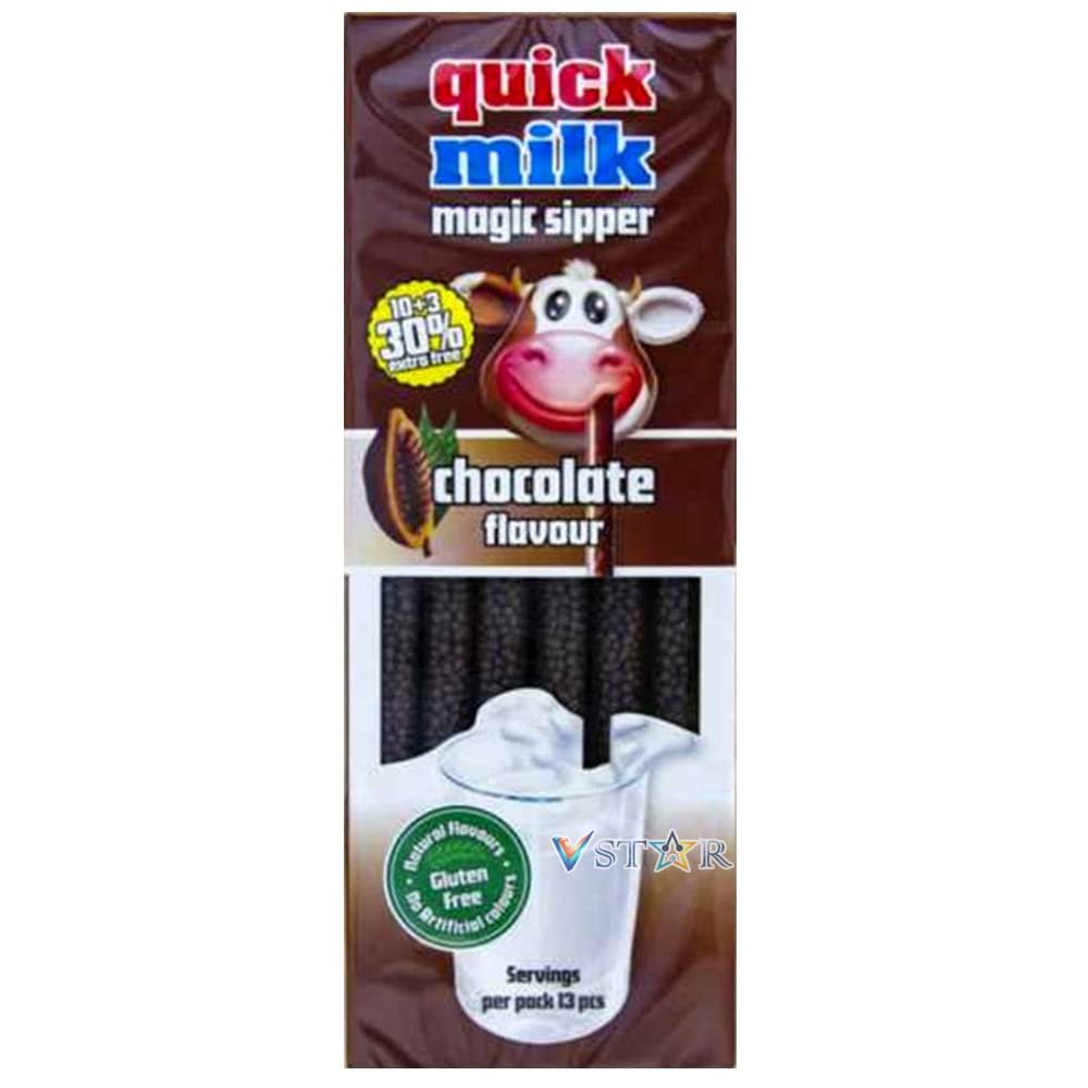 QUICK MILK MAGIC SIPPER STRAWS INSTANT FLAVOURS | NUMBER OF PACKS 02 (CHOCOCOLATE STRAWS)