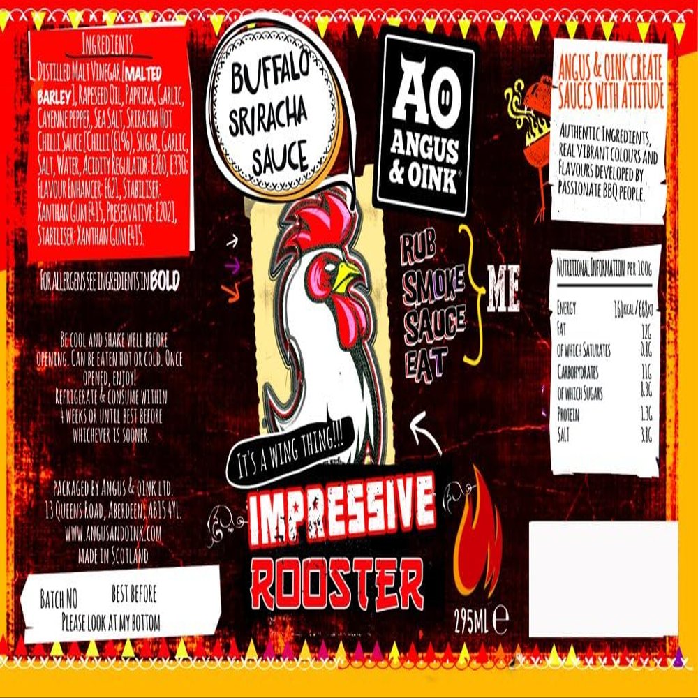 Angus and Oink Angus & Oink Impressive Rooster - Buffalo Sriracha Sauce 295ml