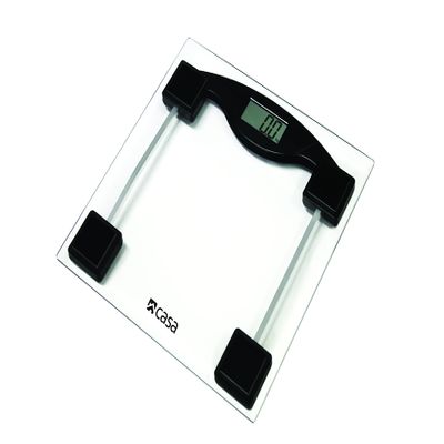 Casa Digital Body Weight Bathroom Scale | LCD Display | Ultra Low Profile 32mm Tempered Safety Glass | Step-on-Start technology | Auto Zero resetting | Auto Off function | Low battery indicator
