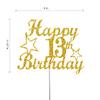 13 Birthday Cake Topper Gold Glitter, Party Decoration Ideas, Premium Quality, Sturdy Doubled Sided Glitter, Acrylic Stick. Made in USA (13th) view 2