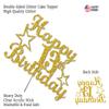 13 Birthday Cake Topper Gold Glitter, Party Decoration Ideas, Premium Quality, Sturdy Doubled Sided Glitter, Acrylic Stick. Made in USA (13th) view 3