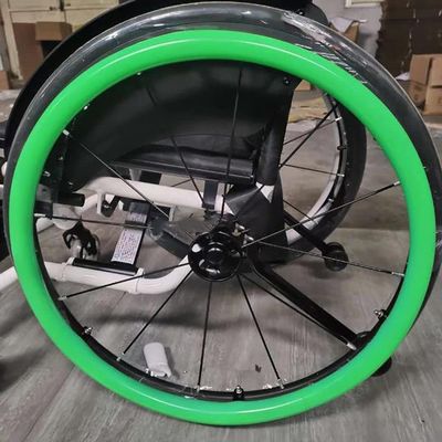 SATSAT 24-Inch,1Pair Wheelchair Push Rim Covers, Silicone Hand Push Cover, Rear Wheel Sports Wheelchair Cover, Non-Slip Wear-ResistantImprove Grip and Traction,Green