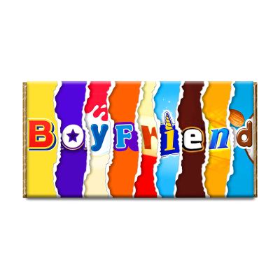 Boy Friend Chocolate Bar Wrapper Novelty Gift Present For Birthday Valentine #028 (without chocolate)