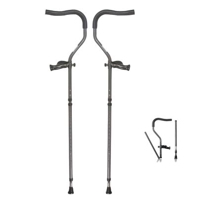 JJ Home Axillary Crutches (Pair), Adult Crutches for Men and Women, Adjustable Crutches, with Shock Absorption System and Foldable Crutches for Walking, Aluminum Underarm Crutches (Size : 128cm)