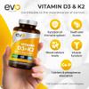 Vitamin D3 4000iu & Vitamin K2 100ug MK7 | 400 Vegetarian Tablets - 1 Year Supply | Cholecalciferol & Menaquinone | Made in The UK view 3