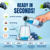 Bubble Tea Kit (Serves 16) - Blue Grape & Strawberry with Mango & Strawberry Popping Boba, Fruit Tea Concentrate, Low Calorie, Low Sugar view 3