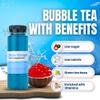 Bubble Tea Kit (Serves 16) - Blue Grape & Strawberry with Mango & Strawberry Popping Boba, Fruit Tea Concentrate, Low Calorie, Low Sugar view 4