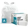 1.2 Gallon Simplehuman Compatible with Simplehuman (x) Code A, 0.5 Mil, White, 11.5"W x 15.5"H, 200/Count (8 Rolls of 25) view 1