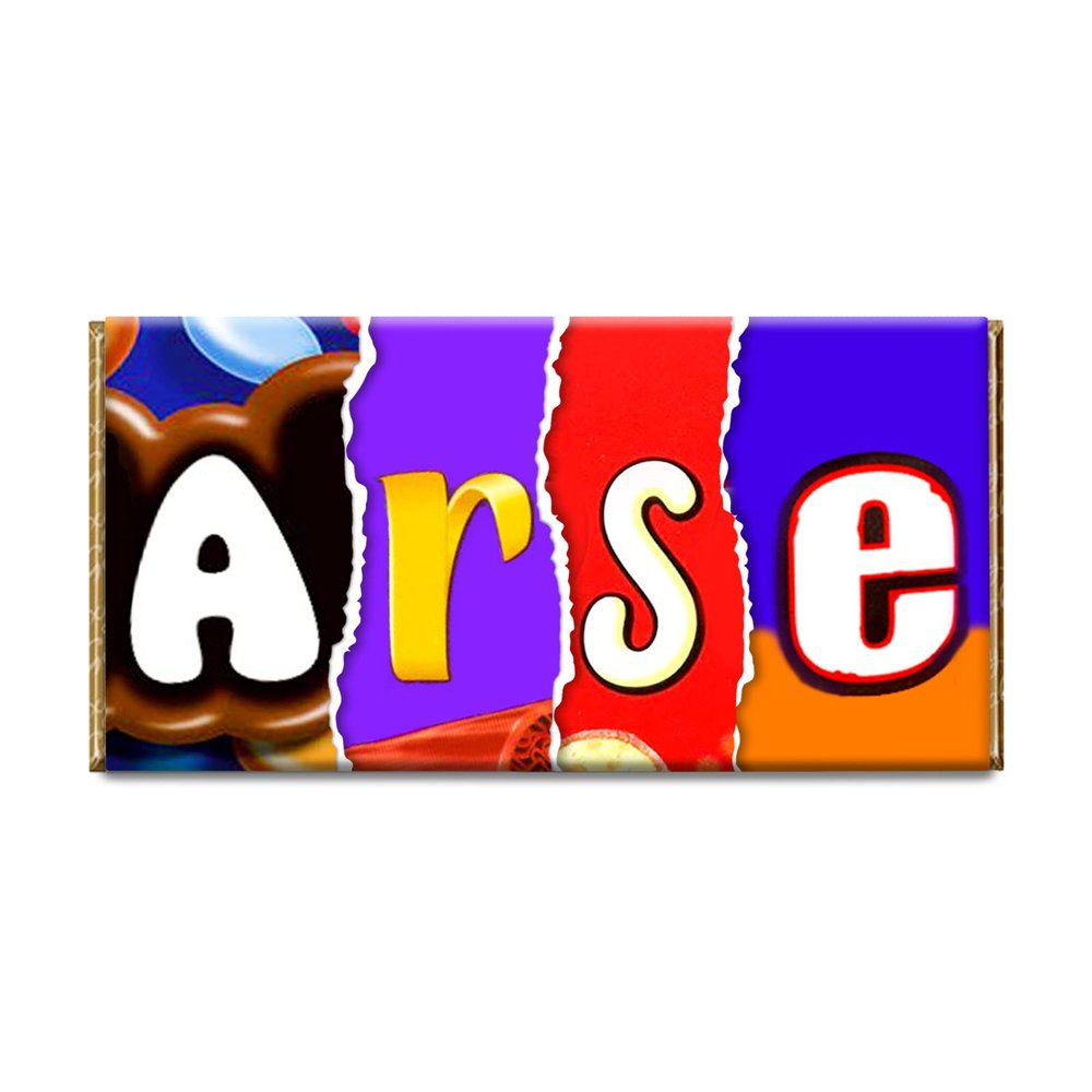 A*se Rude Funny Chocolate Bar Wrapper Novelty Gift Present For Birthday Valentine #033 (without chocolate)