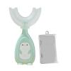 Kids U-Shaped Whole Mouth Teeth Brush, Silicone Bristles Massage Gums, All-Round Cleaning for Kids 2-12Y Boys Girls Toothbrush, Christmas Stocking Filler for Kids Green Small view 1