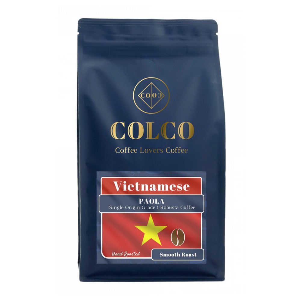 PAOLA: VIETNAMESE Single Origin Coffee | Grade 1 Robusta | Smooth Roast | Strong coffee | Hand Roasted Coffee Beans (1kg Resealable Bag)