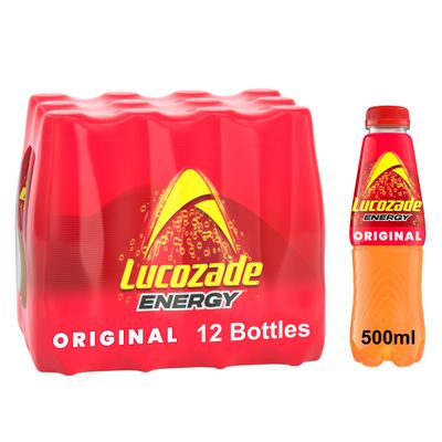 Lucozade Energy Original 12x500ml bottles (Package may vary)