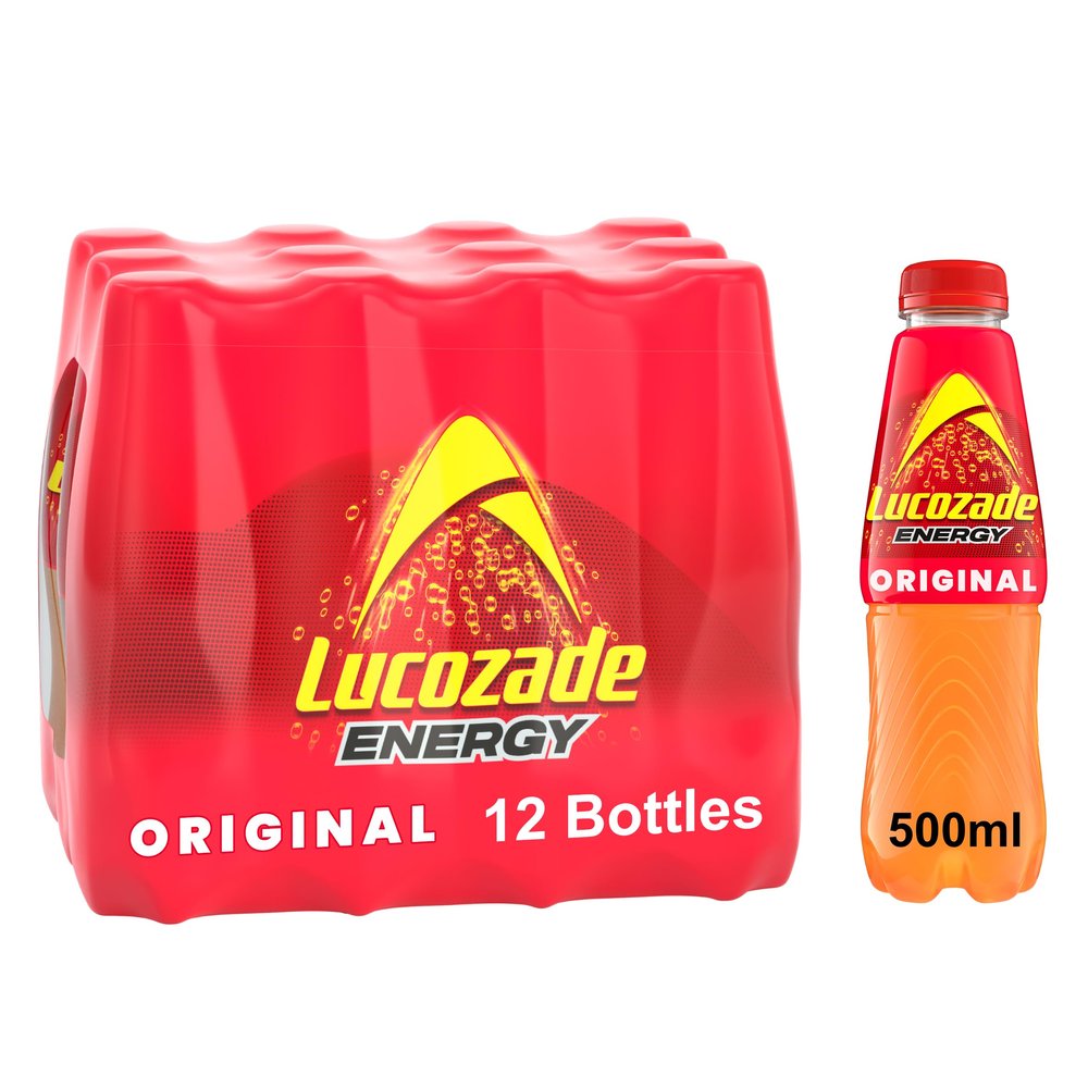 Lucozade Energy Original 12x500ml bottles (Package may vary)