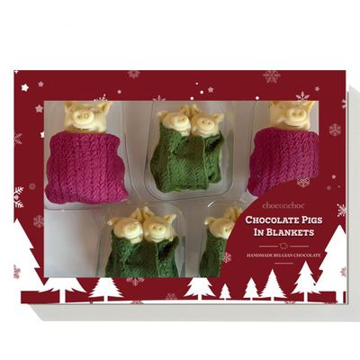 Choc on Choc Chocolate Pigs in Blankets | Handmade Belgian Chocolate - 160g - Premium British Confectionery | Fun Novelty Treats for Christmas | Great Stocking Filler