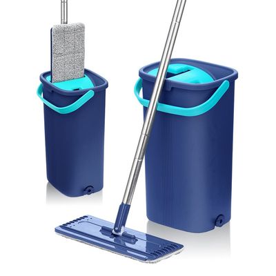 FURUIWUFENG mop Flat Squeeze Mop with Bucket 360 Degree Rotation Free Hand Washing Floor Cleaning Mop Microfiber Mat for Wet and Dry window cleaning kit (Color : DR-BHW129)